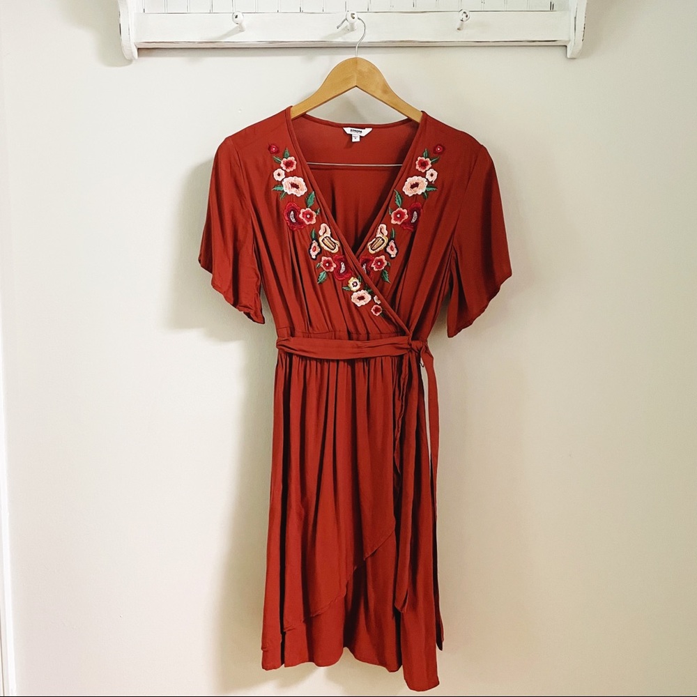 SONOMA embroidered wrap dress